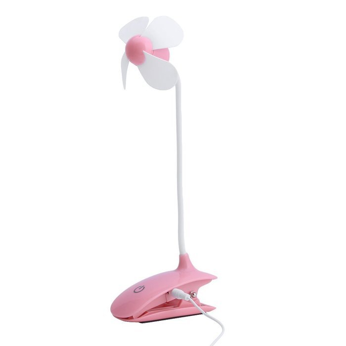 Kocome USB Clip on Fan Rechargeable Battery Home Office Desk Table Crib Cooling Fans (Pink) N4
