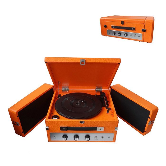 Pyle-Home PLTTB8UI Classical Vinyl Turntable Player with PC Record, iPod Player, AUX Input and Dual Fold-Out Speaker... N2