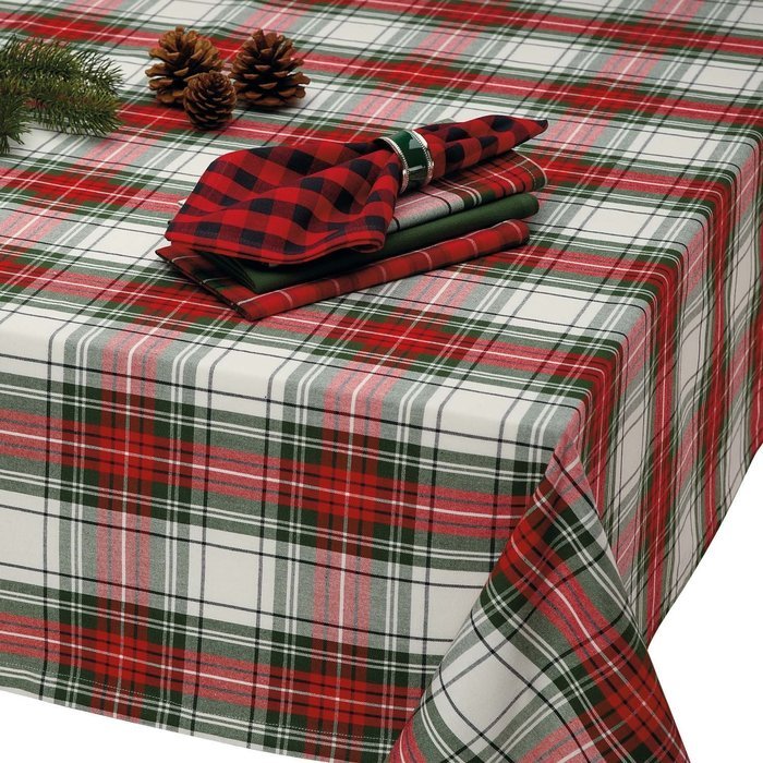 DII Christmas Holiday Holly Jolly Plaid Napkin, Set of 6 N3
