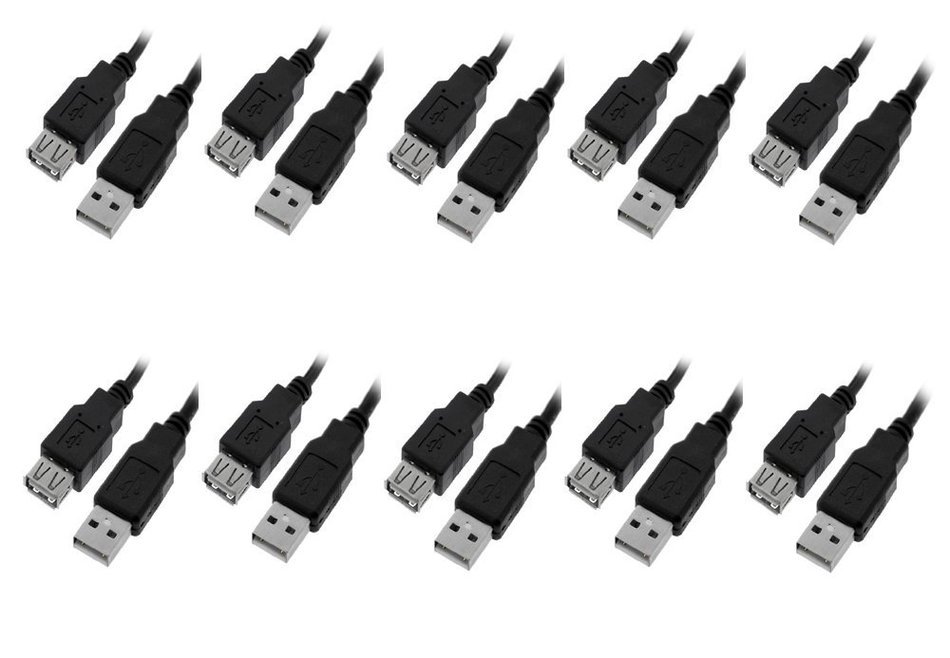 C&E 10 Pack USB 2.0 Extension Cable 15 Feet CNE460272 N5