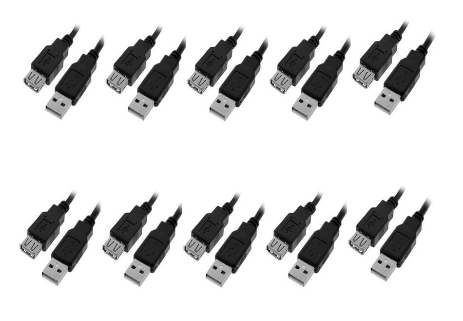 C&E 10 Pack USB 2.0 Extension Cable 15 Feet CNE460272 N8