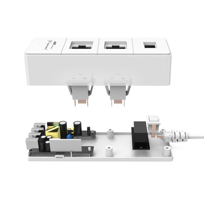 FlePow Portable Power Strip Surge Protector Travel Charger with 2 AC Plugs and 4 USB Charger Ports for iPhone,... N21