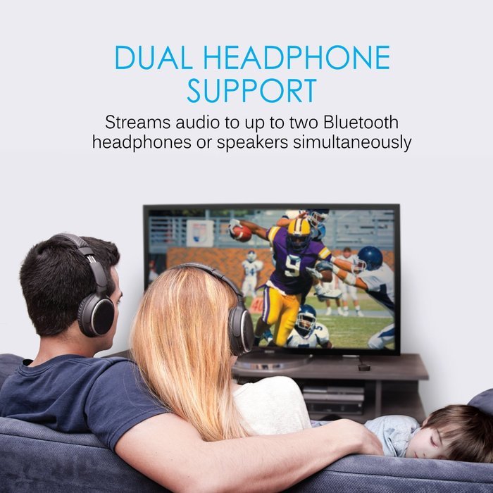 MEE audio Connect Universal Dual Headphone or Dual Speaker Bluetooth Wireless Audio Transmitter for TV N5