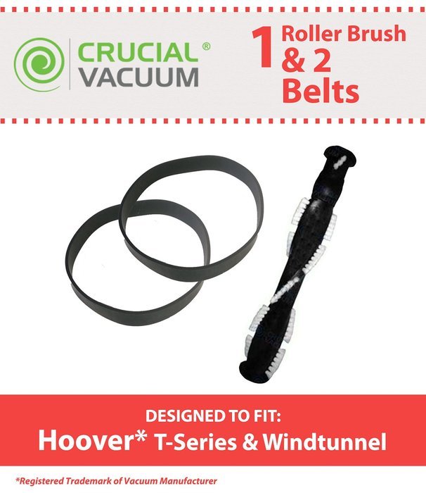 Hoover WindTunnel Replacement Vacuum Roll Brush Roller & 2-Pack Stretch Belt Kit Designed To Fit Hoover UH70120...