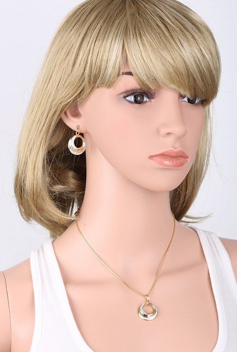 Eternity love 18k Gold filled lady swarovski crystal sparkling pendant necklace