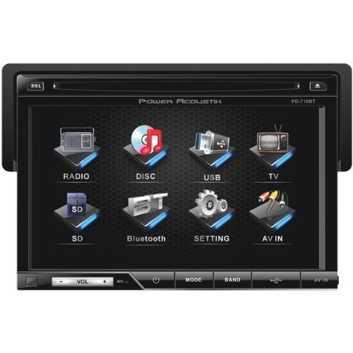 POWER ACOUSTIK PD-710B 7" Single-DIN In-Dash LCD Touchscreen DVD Receiver (With Bluetooth(R))