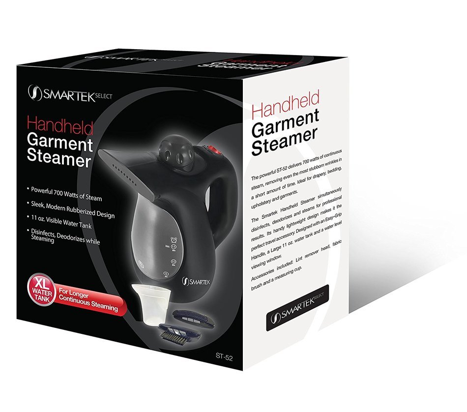 Smartek Portable Home & Travel Handheld Fabric Steamer & Cleaner Fast Heating with Attachments