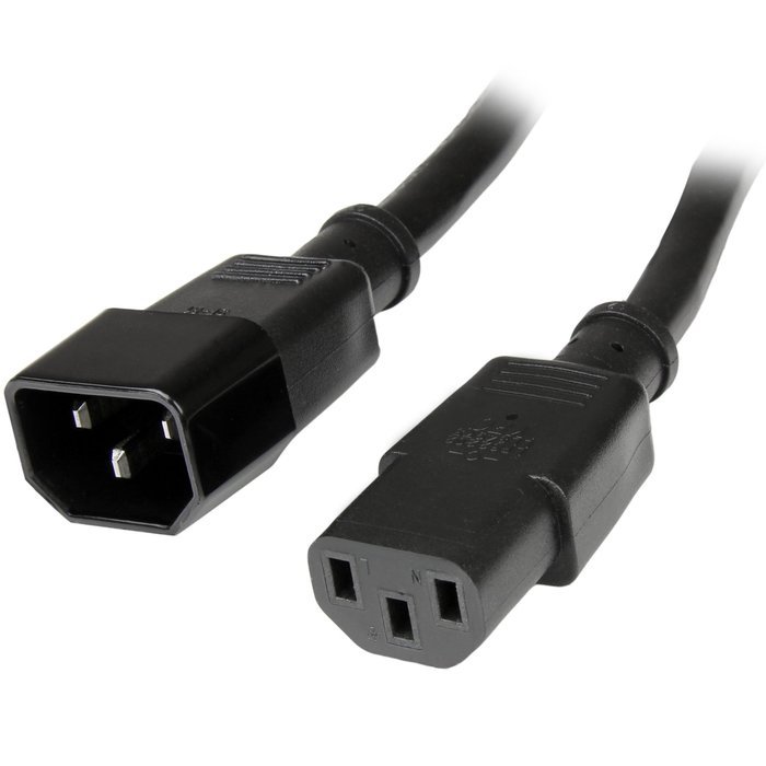 StarTech.com PXT100143 3 Feet 14AWG - C14 to C13 PDU Style Computer Power Extension Cable N4