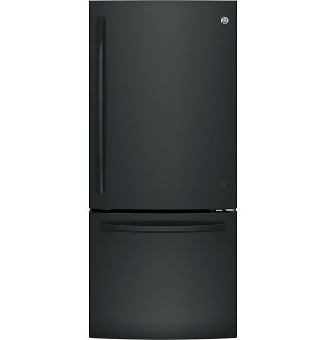 GE GDE21EGKBB 30" Energy Star Freestanding Bottom Freezer Refrigerator with 20.9 cu. ft. Capacity (Black)