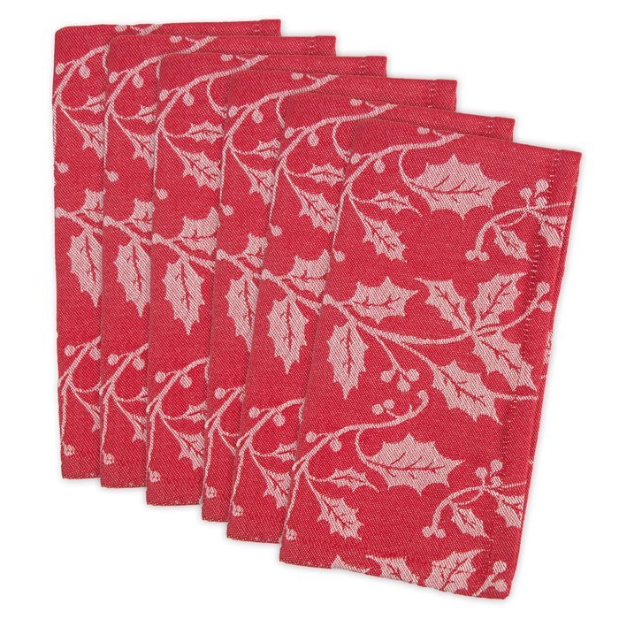DII Christmas Holiday Holly Jolly Plaid Napkin, Set of 6 N9
