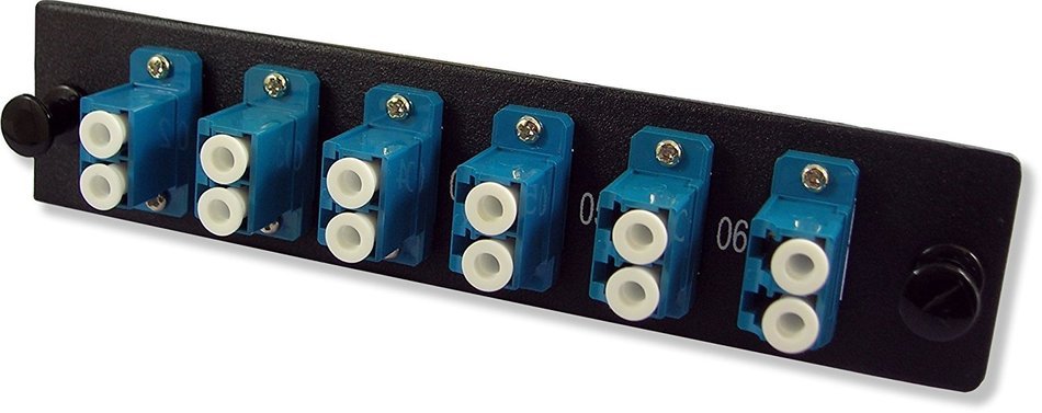 Lynn Electronics 12 Fiber LC Singlemode Adapter Strip, 6 Duplex LC Ports, LGX Footprint N4