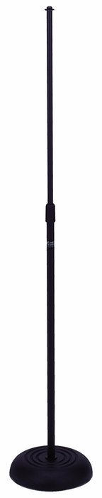 Audio2000'S AST427 Chrome Floor Microphone Stand with Cast-Iron Round Base and Adjustable Height N2