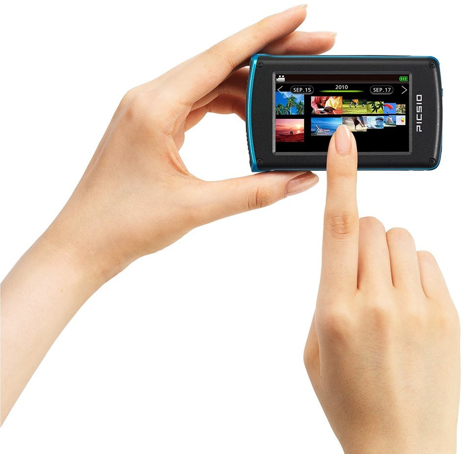 JVC Picsio GC-WP10 Waterproof Pocket Video Camera (Blue) NEWEST VERSION N2