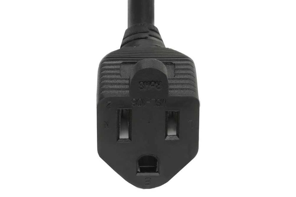 SF Cable, 2ft 16 AWG Outlet Saver Power Extension Cord (NEMA 5-15R to NEMA 5-15P) N4