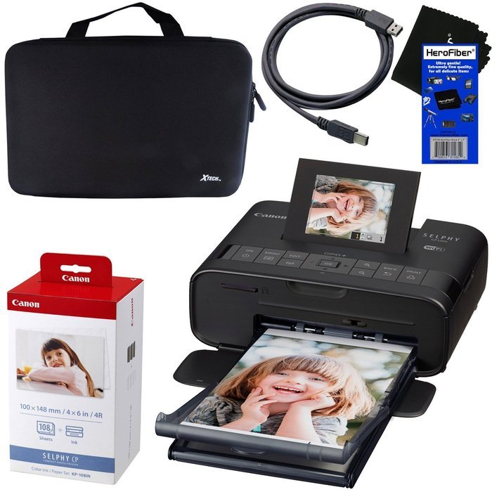 Canon Selphy CP1200 Wireless Color Photo Printer (Black) + Canon KP-108IN Color Ink Paper Set (Produces up to... N16