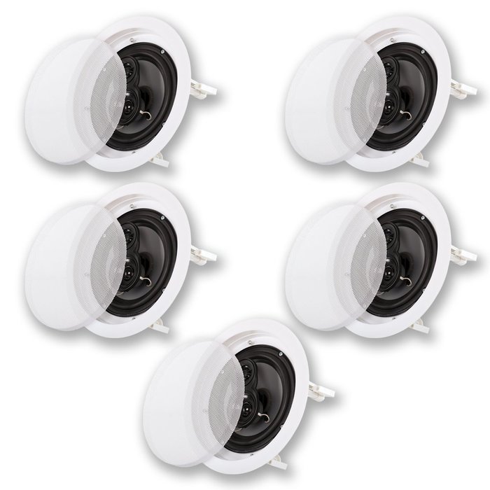 Acoustic Audio CS-IC63 In Ceiling 6.5" Home Theater 5 Speaker Set 3 Way 1500 Watt CS-IC63-5S N2