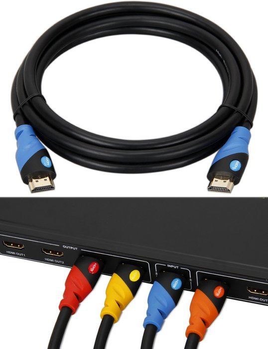 POLOK HDMI Cable 6.5 ft Prime High Speed 1080P, 3D, HDMI 1.4, HD TV, DVD, Notebook, Xbox 360, PS3, Blu-ray, 24K... N10