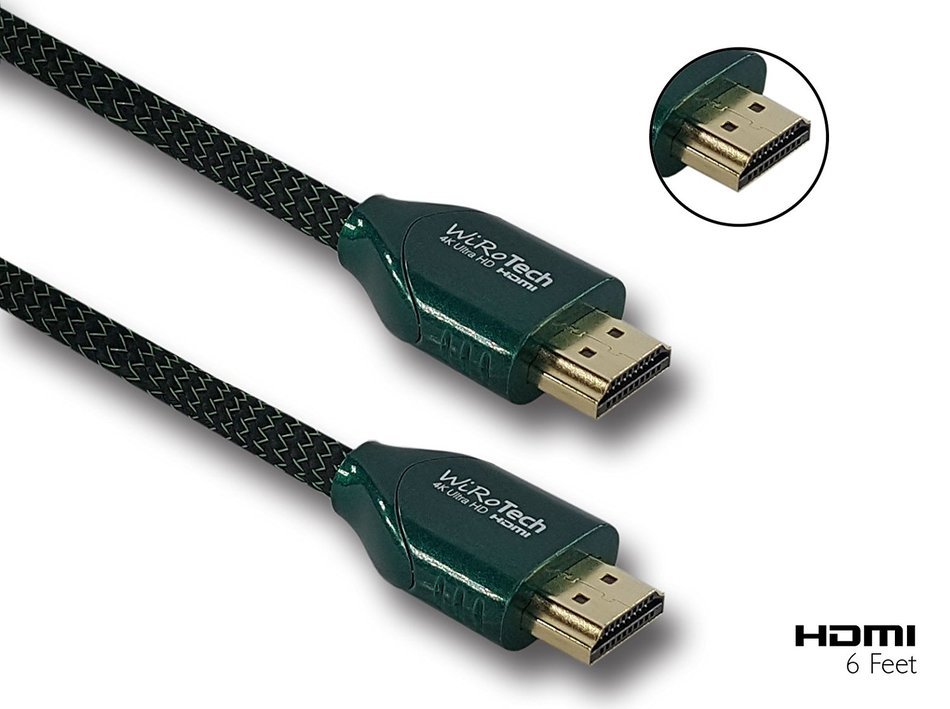 WiRoTech Green HDMI Cable 4K Ultra HD (6 Feet, Green) N102