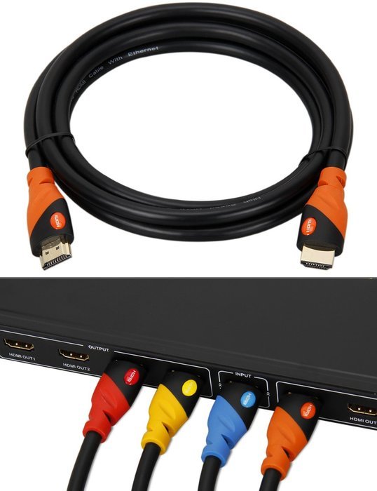 POLOK HDMI Cable 6.5 ft Prime High Speed 1080P, 3D, HDMI 1.4, HD TV, DVD, Notebook, Xbox 360, PS3, Blu-ray, 24K... N12