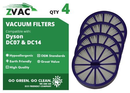 2 Dyson DC07, DC14 Purple Post-Motor HEPA Filter; Replaces Dyson DC-07, DC-14 Vacuum Part # 901420-02 By Zvac