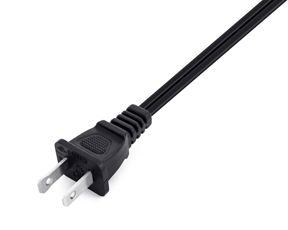 Aurum Cables UL Approved 15 Feet Slot Power Cord ,2 Prong Figure 8 Power Cord Non Polarized Power Cable NEMA 1... N4