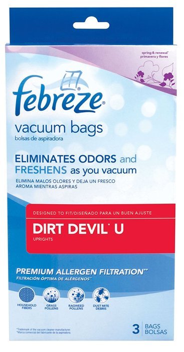 Febreze Dirt Devil U Replacement Vacuum Bag, 3-Pack