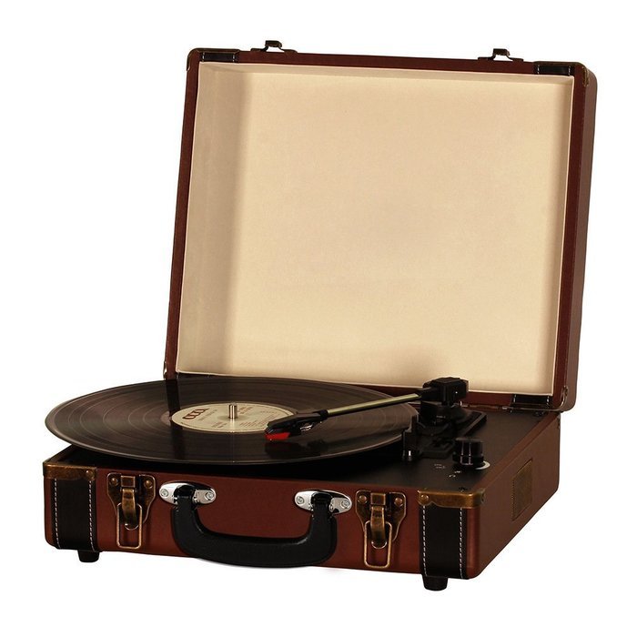 Timestorm XR-636DP Belt-Drive 3-Speed Portable Stereo Bluetooth Turntable N2