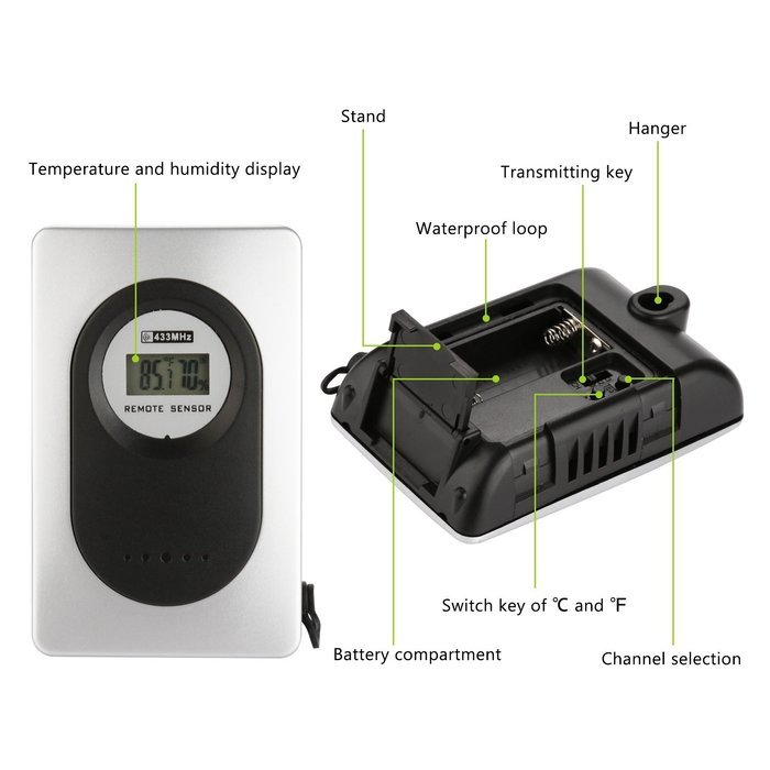 Semlos Wireless Weather Station Clock Indoor/Outdoor Weather Forecaster Station LCD Display with Thermometer,...