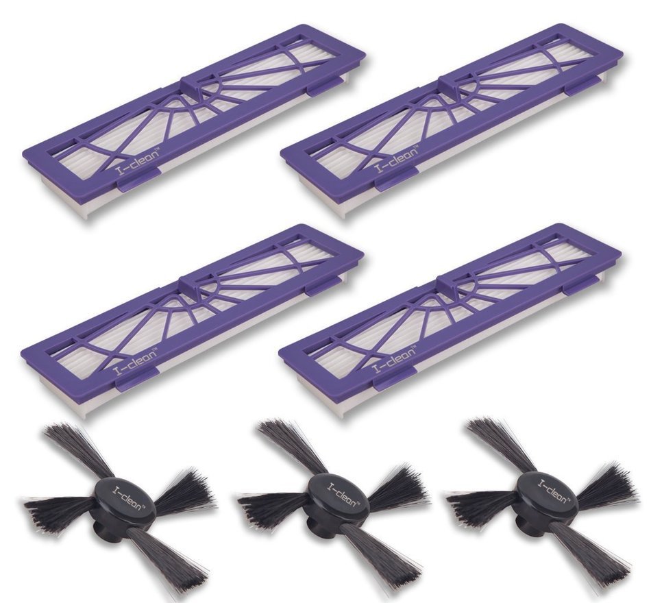 I-clean High-Performance Replacement Neato Filter [3 pcs Side Brush&4 pcs Replacement Neato Filter] for Neato...