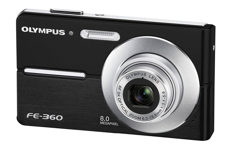 Olympus FE360 8MP Digital Camera with 3x Optical Dual Zoom (Black) N2