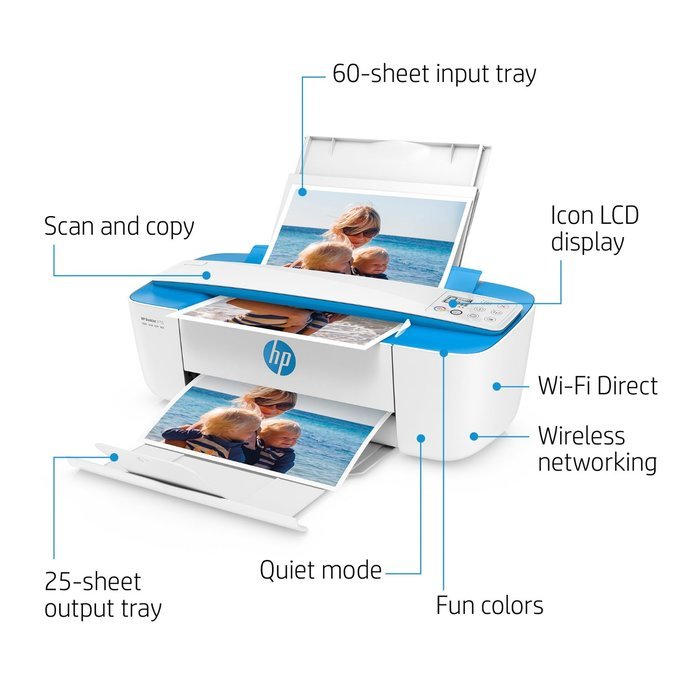 HP DeskJet 3755 Compact All-in-One Photo Printer with Wireless & Mobile Printing, Instant Ink ready - Blue Accent... N35
