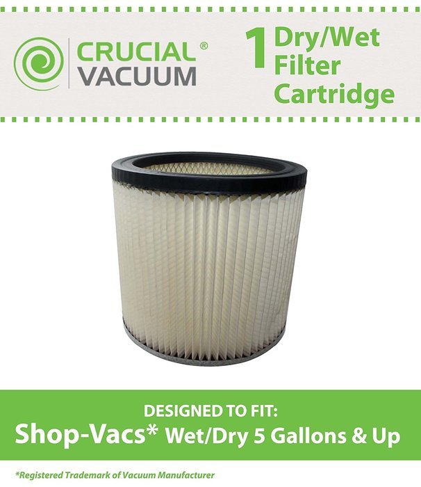 1 Shop-Vac Dry/Wet Cartridge Filter, Fits Shop-Vac Models 86L550, Genie 88-2340-02 & Hang Up Vacuums 9039800,...