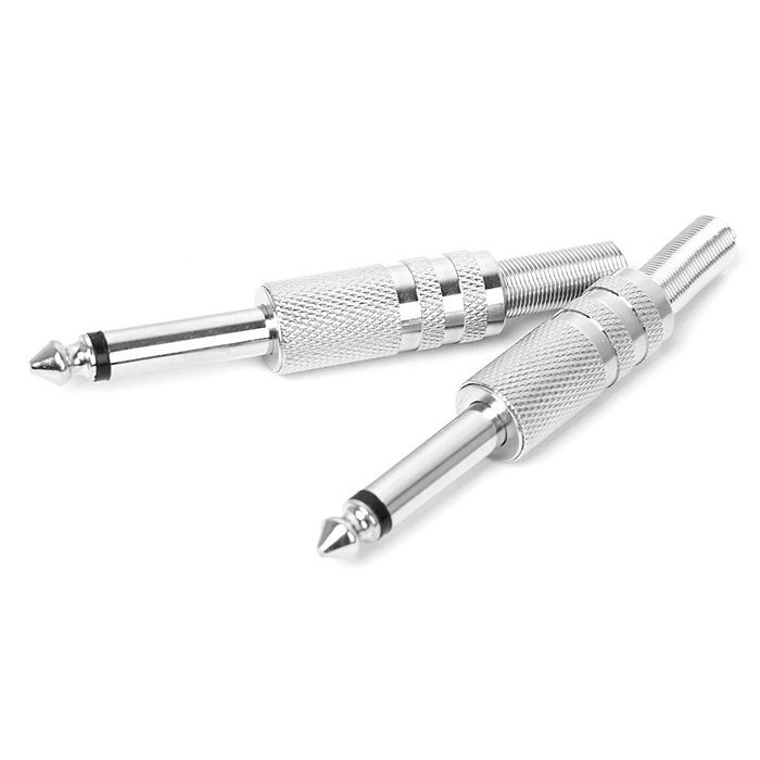 6.35mm Microphone Input Audio Output Plug Silver N6