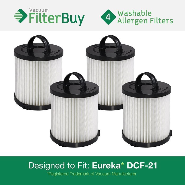 2 Eureka DCF-21 (DCF21) Washable & Reusable Allergen Filters. Designed by FilterBuy to Replace Eureka Part #&rsquo;s...