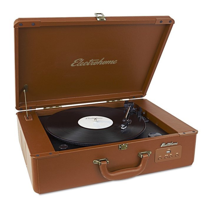 Electrohome Archer Vinyl Record Player Classic Turntable Stereo System with Built-in Speakers, USB for MP3s, Headphone... N9