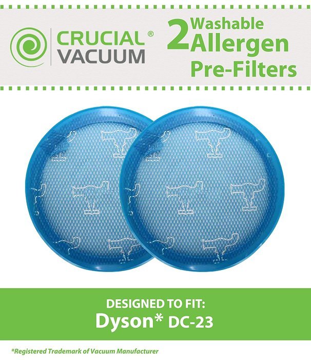 2 Dyson DC23 Long Life Washable & Reusable Pre-Filters, Replaces Dyson DC23 Part # 913394-01, Designed & Engineered...