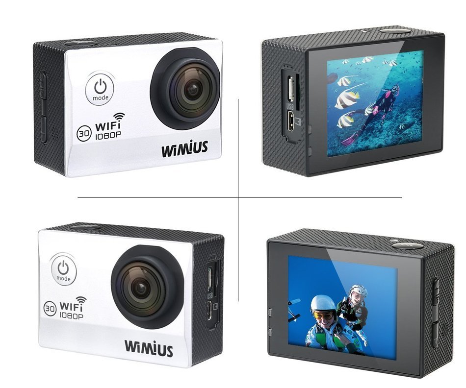 WiMiUS Sports Camera 1080P WiFi 2.0'' Waterproof Action Camera 12MP HD Camcorder 170&deg; wide-angle+Bonuses(Q2-Silver) N5