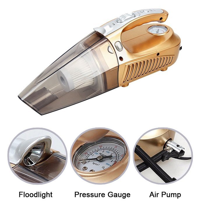Car Vacuum Cleaner, Ideashop 4 in 1 Protable 12V 100W Handheld Auto Vacuum Cleaner Wet and Dry Dual-use With LED...