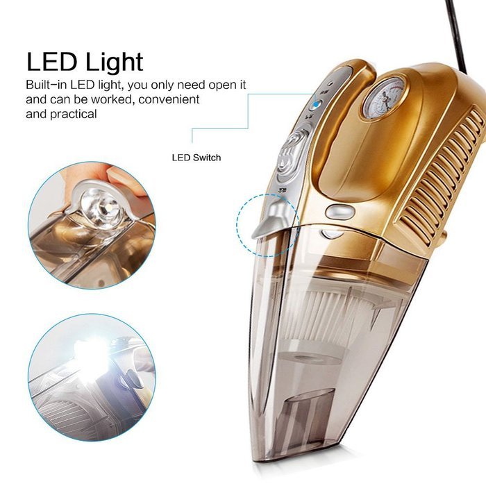 Car Vacuum Cleaner, Ideashop 4 in 1 Protable 12V 100W Handheld Auto Vacuum Cleaner Wet and Dry Dual-use With LED... N2