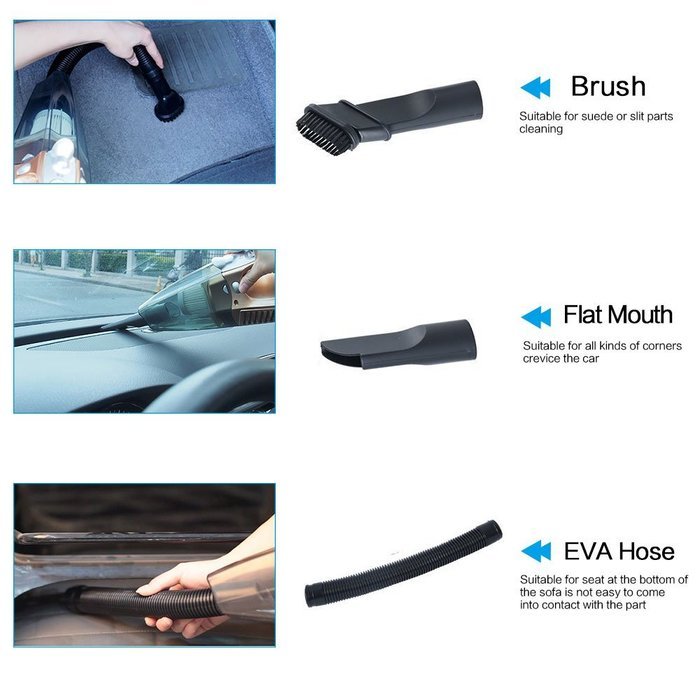 Car Vacuum Cleaner, Ideashop 4 in 1 Protable 12V 100W Handheld Auto Vacuum Cleaner Wet and Dry Dual-use With LED... N3