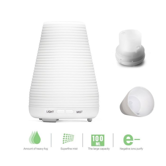 Antiya 100ml Aromatherapy Essential Oil Diffuser Portable Ultrasonic Cool Mist Aroma Humidifier with Color LED... N5