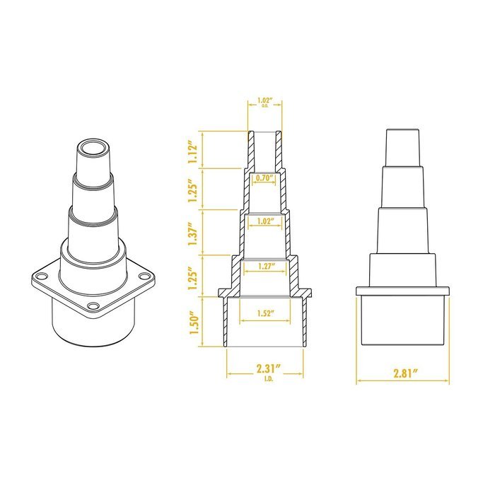 WORKSHOP Wet Dry Vacuum Adapter WS25007A 2-1/2-Inch Universal Wet Dry Shop Vacuum Adapter Is An Ideal Shop Vacuum...