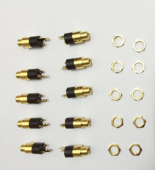 Lsgoodcare 5PCS 3.5MM Female Headphone Stereo Jack Panel Mount Connector Gold Plated Jack N5
