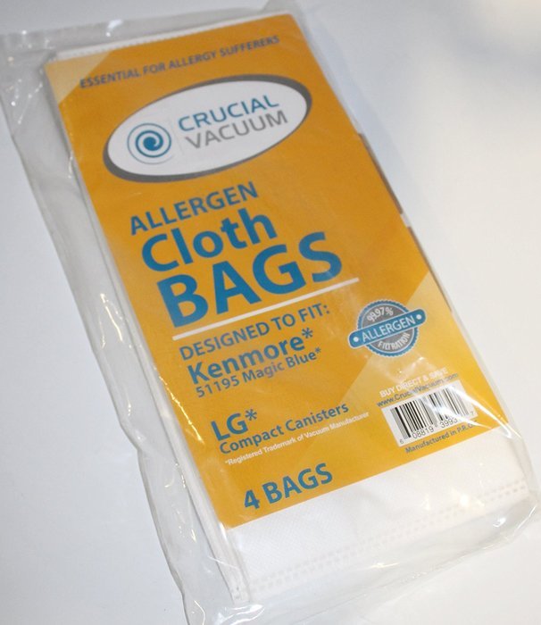 Crucial Vacuum 4 Kenmore 51195 Allergen Cloth Vacuum Bags Designed To Fit Kenmore Vacuum 51195 Magic Blue Canister... N3
