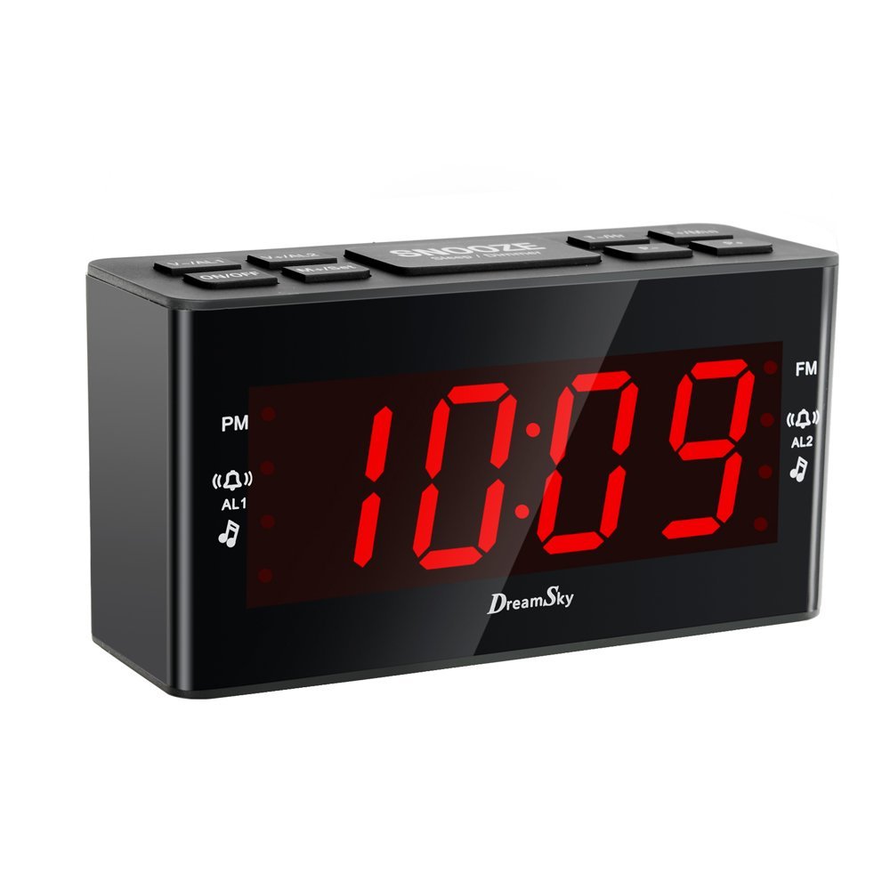 DreamSky Alarm Clock Radio With FM Radio Dual Alarms And Sleep Timer ...