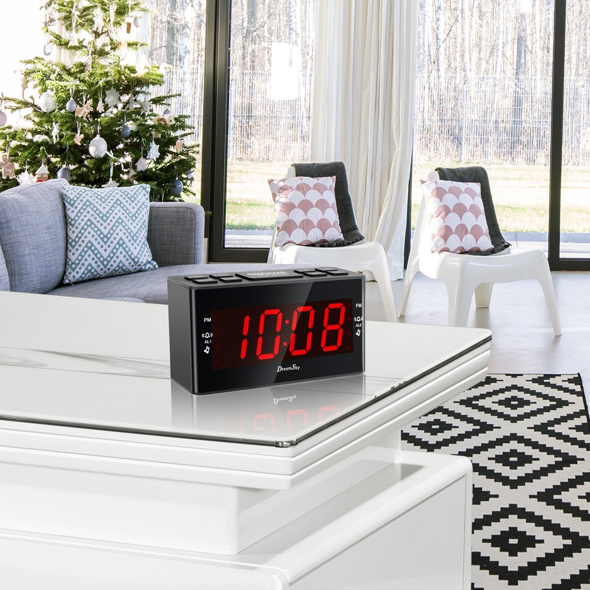 Dreamsky alarm clock radio with fm radio dual alarms and sleep timer
