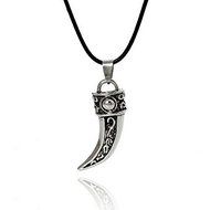 Unique Stainless Steel Men Domineering Wolf Tooth Shape Pendant Necklace SS N2