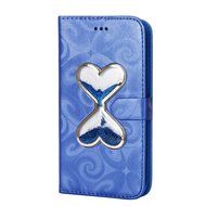 Galaxy S6 Edge Wallet Case, PHEZEN Bling Liquid Glitter Love Heart Floating 3D Hourglass Luxury Pu Leather Magnet... N2