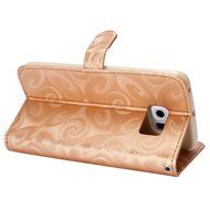 Galaxy S6 Edge Wallet Case, PHEZEN Bling Liquid Glitter Love Heart Floating 3D Hourglass Luxury Pu Leather Magnet... N4