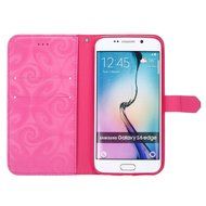 Galaxy S6 Edge Wallet Case, PHEZEN Bling Liquid Glitter Love Heart Floating 3D Hourglass Luxury Pu Leather Magnet... N7